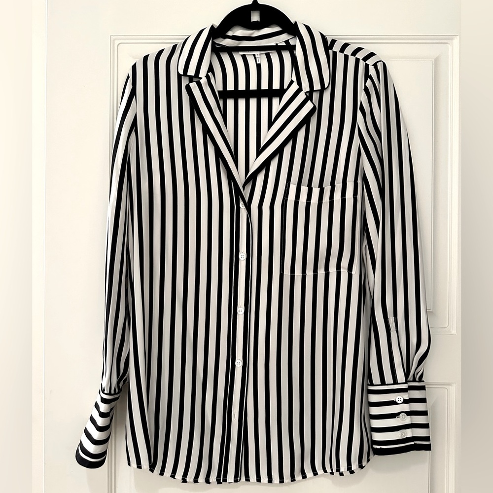 Striped Frame silk blouse